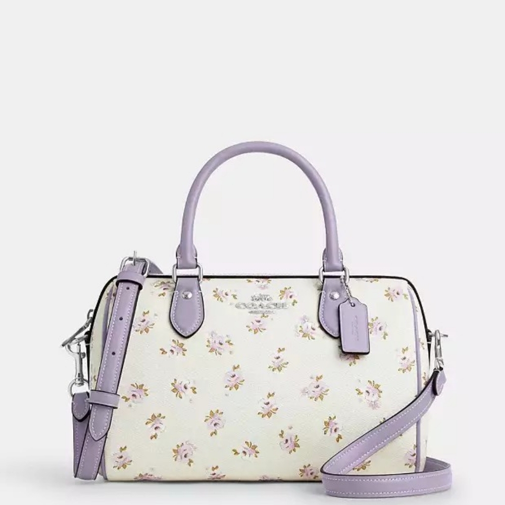 Coach White and Purple Floral Satchel Set - Picture 4 of 8